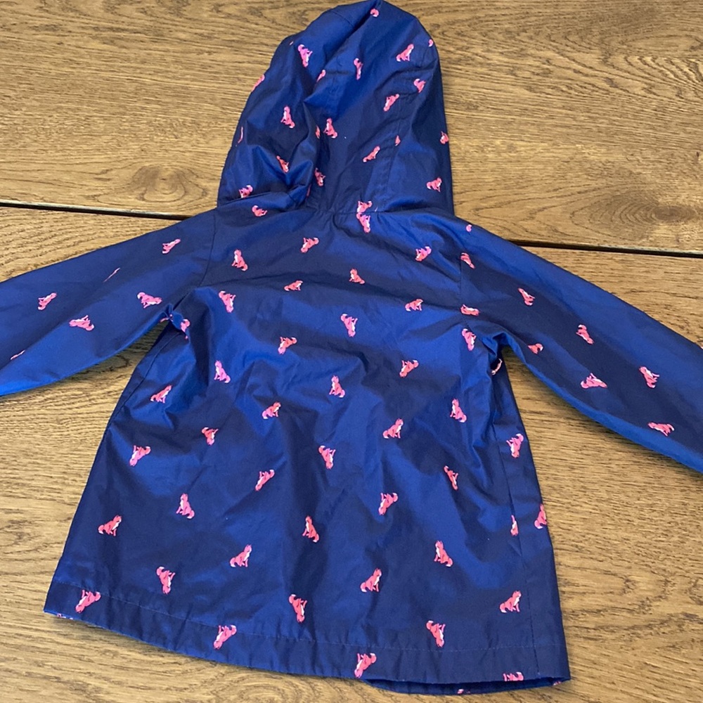 Carters 3T Rain Jacket. Blue with Pink Kittens. - Picture 4 of 4